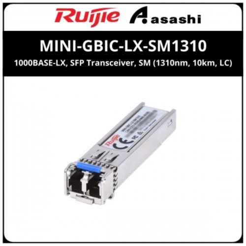 Ruijie MINI-GBIC-LX-SM1310 1000BASE-LX, SFP Transceiver, SM (1310nm, 10km, LC).