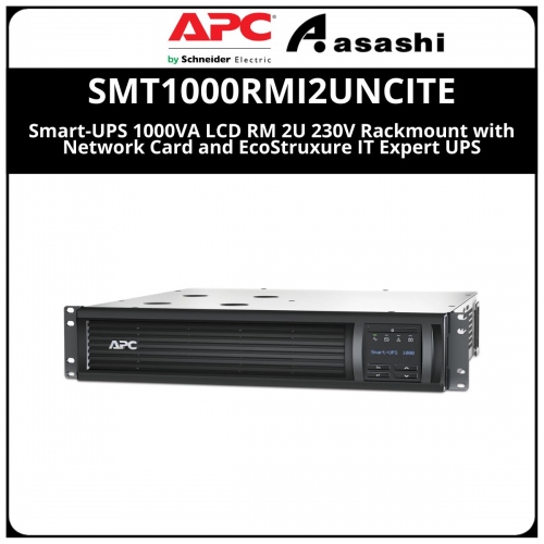 APC SMT1000RMI2UNCITE Smart-UPS 1000VA LCD RM 2U 230V Rackmount with Network Card and EcoStruxure IT Expert UPS