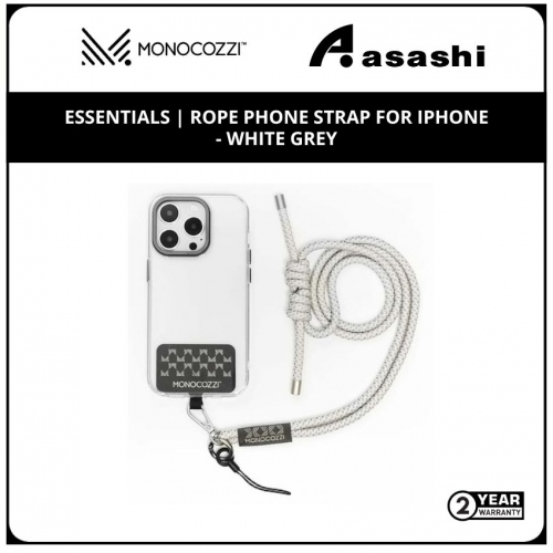 Monocozzi Essentials | Rope Phone Strap For Iphone - White Grey