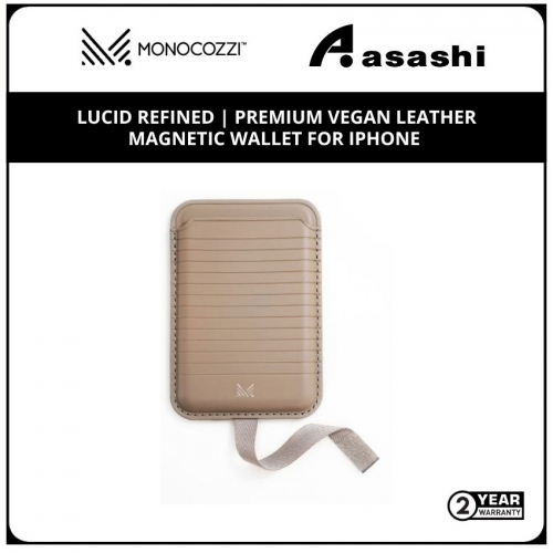 Monocozzi Lucid Refined | Premium Vegan Leather Magnetic Wallet For Iphone - Elephant Grey