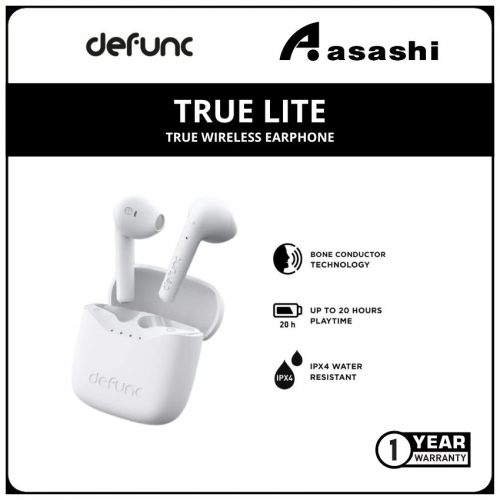 Defunc TRUE LITE True Wireless Earphone - White (1 yrs Limited Hardware Warranty)