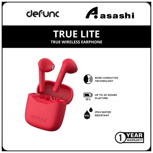 Defunc TRUE LITE True Wireless Earphone - Red (1 yrs Limited Hardware Warranty)