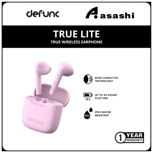 Defunc TRUE LITE True Wireless Earphone - Pink (1 yrs Limited Hardware Warranty)