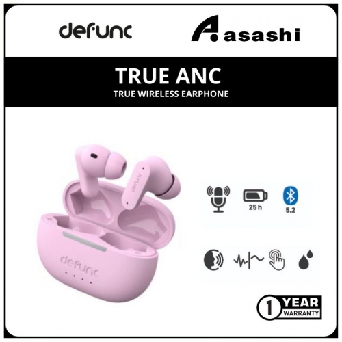 Defunc TRUE ANC True Wireless Earphone - Pink (1 yrs Limited Hardware Warranty)