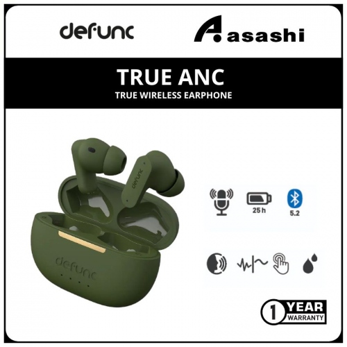 Defunc TRUE ANC True Wireless Earphone - Green (1 yrs Limited Hardware Warranty)