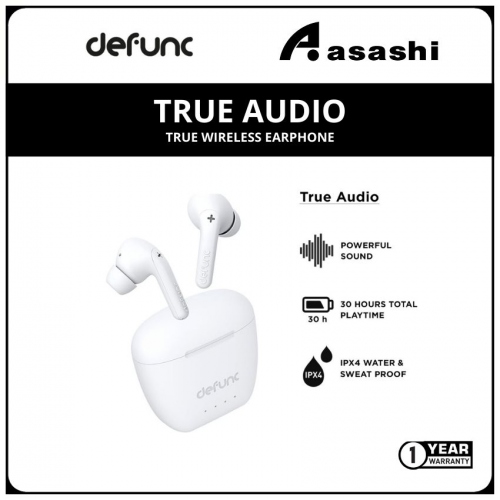 Defunc TRUE AUDIO True Wireless Earphone - White (1 yrs Limited Hardware Warranty)