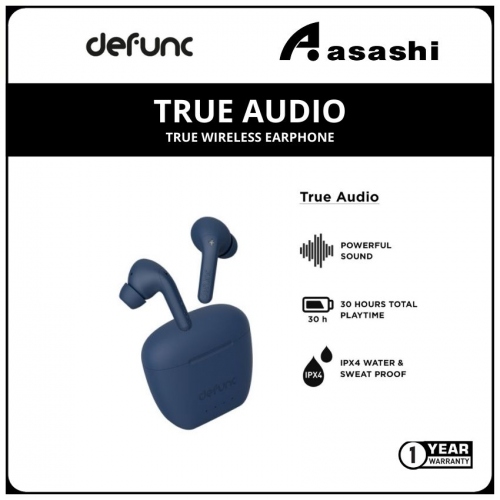 Defunc TRUE AUDIO True Wireless Earphone - Blue (1 yrs Limited Hardware Warranty)