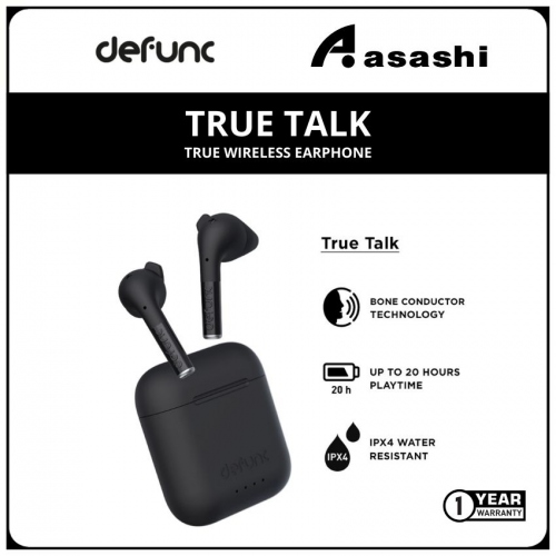 Defunc TRUE TALK True Wireless Earphone - Black (1 yrs Limited Hardware Warranty)