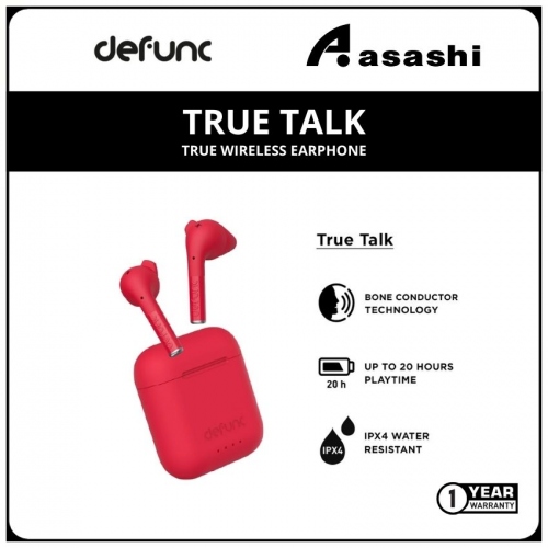 Defunc TRUE TALK True Wireless Earphone - Red (1 yrs Limited Hardware Warranty)