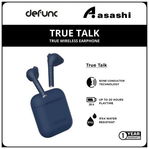 Defunc TRUE TALK True Wireless Earphone - Blue (1 yrs Limited Hardware Warranty)