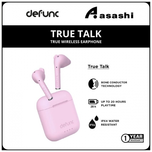 Defunc TRUE TALK True Wireless Earphone - Pink (1 yrs Limited Hardware Warranty)