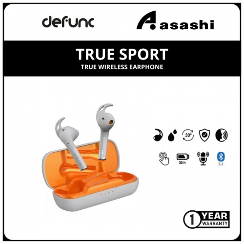 Defunc TRUE SPORT True Wireless Earphone - Silver (1 yrs Limited Hardware Warranty)