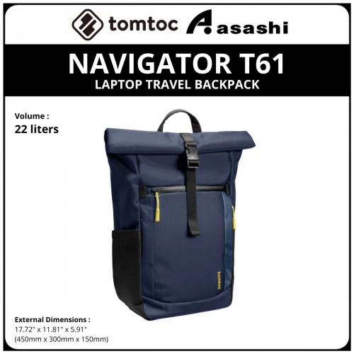 Tomtoc T61M1B1 (Blue) NAVIGATOR T61 Laptop Travel Backpack