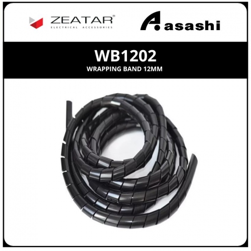 Zeatar WB1202 Wrapping Band 12mm Black (2 Meter)