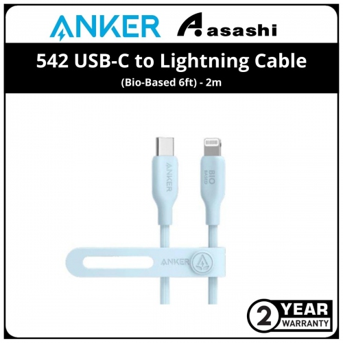 Anker 542-6ft USB-C to Lightning Cable (Bio-Based 6ft) - Blue