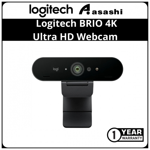 Logitech BRIO 4K Ultra HD Webcam and noise-canceling mics (960-001196) 1 Years Warranty