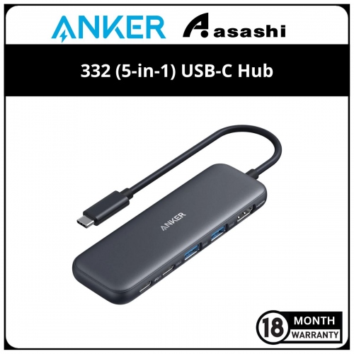 Anker 332 (5-in-1) USB-C Hub - Black