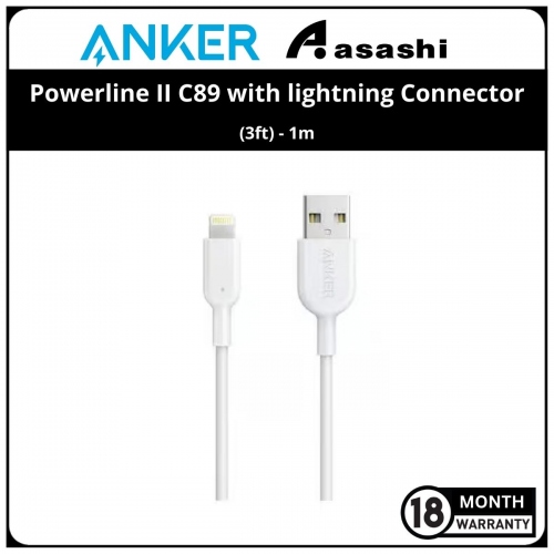 Anker Powerline II C89 with lightning Connector (3ft) - White