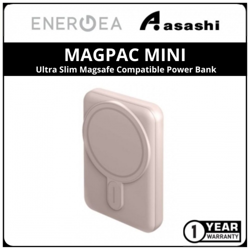 Energea MAGPAC MINI 10000mah Ultra Slim Magsafe Compatible Power Bank with Buil-In Stand - Pink (1 yrs Limited Hardware Warranty)