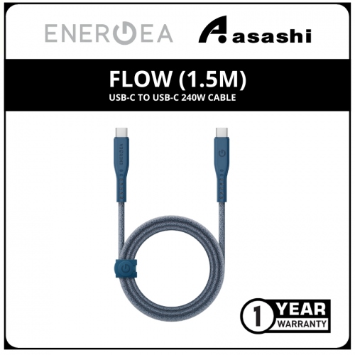 Energea FLOW (1.5m) USB-C to USB-C 240w Cable - Blue(1yrs Limited Hardware Warranty)