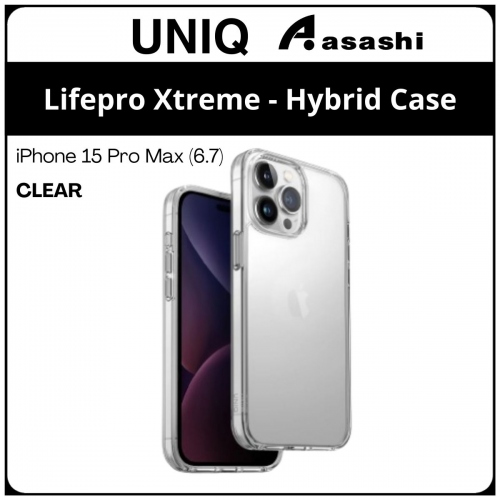 (85594) Uniq Lifepro Xtreme iPhone 15 Pro Max (6.7) Hybrid Case - Clear (No Warranty)