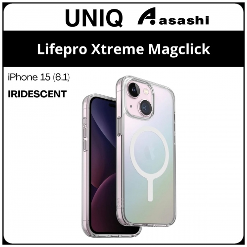 (85150) Uniq Magclick Charging Lifepro Xtreme iPhone 15 (6.1) Hybrid Case - Iridescent (No Warranty)