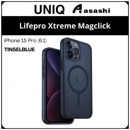 (86591) Uniq Magclick Charging Lifepro Xtreme iPhone 15 Pro (6.1) Hybrid Case - TinselBlue