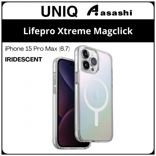 (85648) Uniq Magclick Charging Lifepro Xtreme iPhone 15 Pro Max (6.7) Hybrid Case - Iridescent (No Warranty)