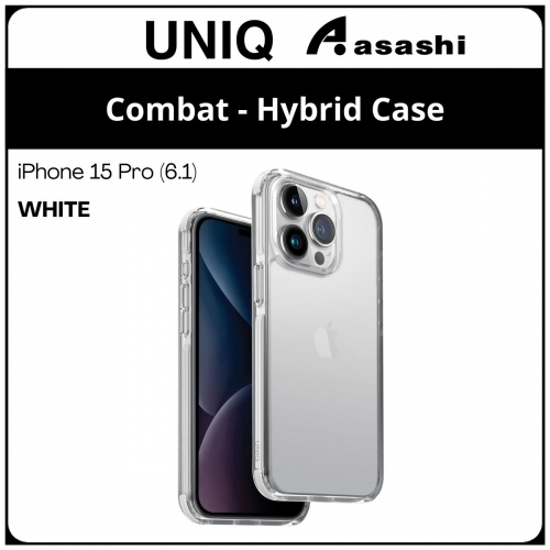 (85365) Uniq Combat iPhone 15 Pro (6.1) Hybrid Case - White (No Warranty)