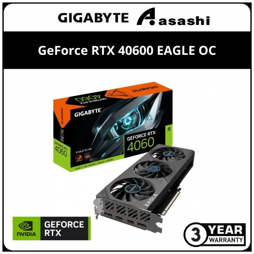 GIGABYTE GeForce RTX 4060 EAGLE OC 8GB GDDR6 Graphic Card (GV-N4060EAGLE OC-8GD)