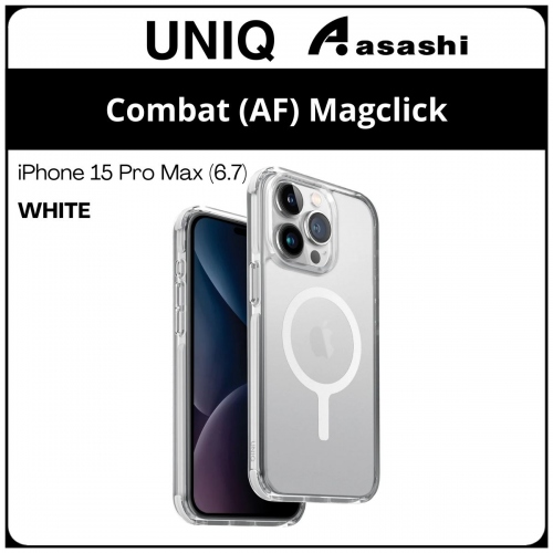 (85686) Uniq Magclick Charging Combat (AF) iPhone 15 Pro Max (6.7) Hybrid Case - White