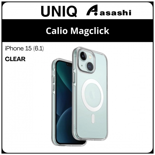 (85235) Uniq Magclick Charging Calio iPhone 15 (6.1) Hybrid Case - Clear (No Warranty)