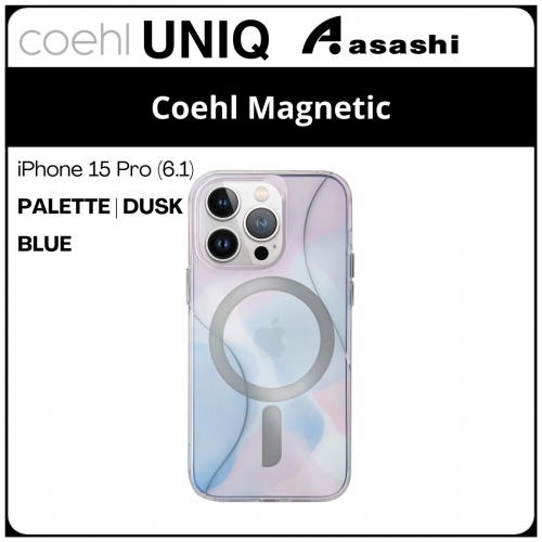 (86720) Uniq Coehl Magnetic Charging iPhone 15 Pro (6.1) Hybrid Case - Palette | Dusk Blue