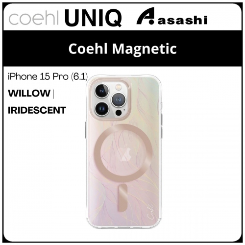 (86744) Uniq Coehl Magnetic Charging iPhone 15 Pro (6.1) Hybrid Case - Willow | Iridescent