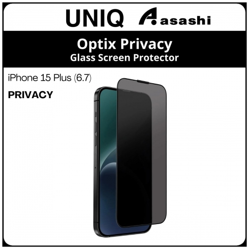 (85938) Uniq Privacy iPhone 15 Plus (6.7) Optix Glass Screen Protector