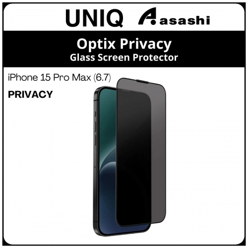 (86041) Uniq Privacy iPhone 15 Pro Max (6.7) Optix Glass Screen Protector