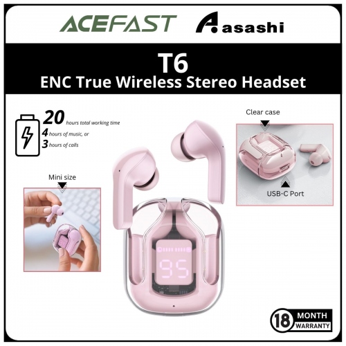 Acefast T6 (Pink) ENC True Wireless Stereo Headset