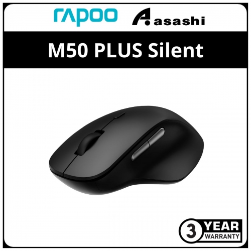 Rapoo M50 PLUS Silent (Black) Wireless Mouse - 3Y