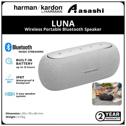 Harman Kardon Luna Wireless Portable Bluetooth Speaker - Grey