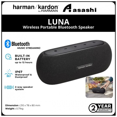 Harman Kardon Luna Wireless Portable Bluetooth Speaker - Black