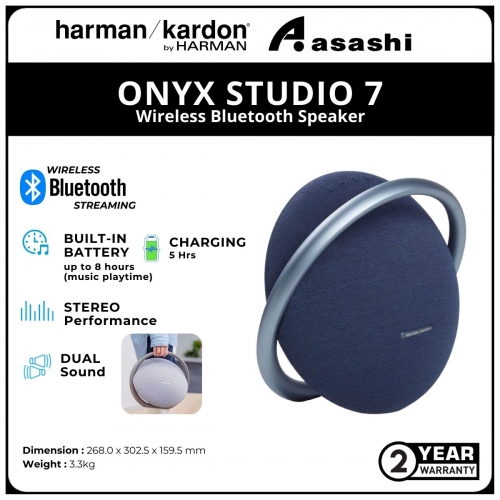 Harman Kardon Onyx Studio 7 (Wireless Bluetooth) Speaker -Blue