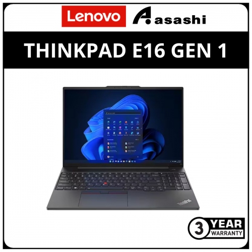 Lenovo ThinkPad E16 Gen 1 21JN0052MY Commercial Notebook (Intel Core i7-1355U/16GB DDR4 (8GB OB + 8GB)/512GB SSD M.2/ 16