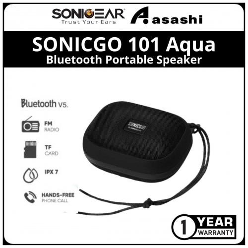 Sonic Gear SONICGO 101 Aqua IPX 7 Waterproof Picnic Bluetooth Portable Speaker With Phone Answering - Grey