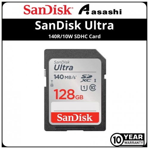 Sandisk (SDSDUNB-128G-GN6IN) Ultra 128GB UHS-I Class10 SDXC Card (Up to 140MB/s Read Speed)