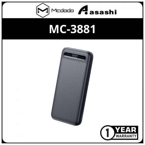 Mcdodo MC-3881 Star Series 22.5W PD+QC Power Bank 10000MAH with Digital Display- Black