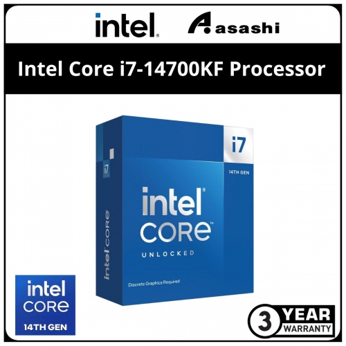 Intel Core i7-14700KF Processor (33M Cache, up to 5.60 GHz, 20C/28T) LGA1700