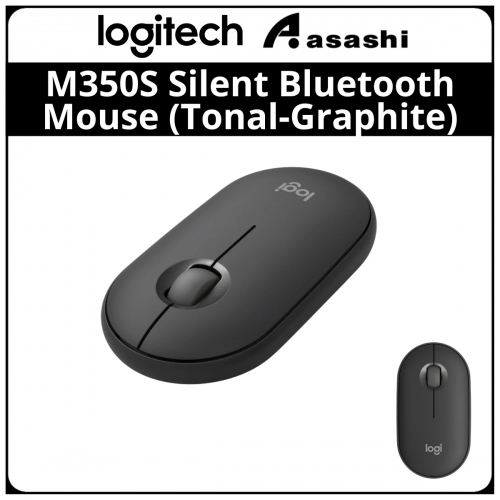 Logitech Pebble M350S Silent Bluetooth Mouse - Tonal Graphite (910-006988)