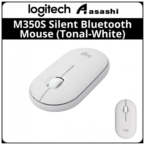 Logitech Pebble M350S Silent Bluetooth Mouse - Tonal White