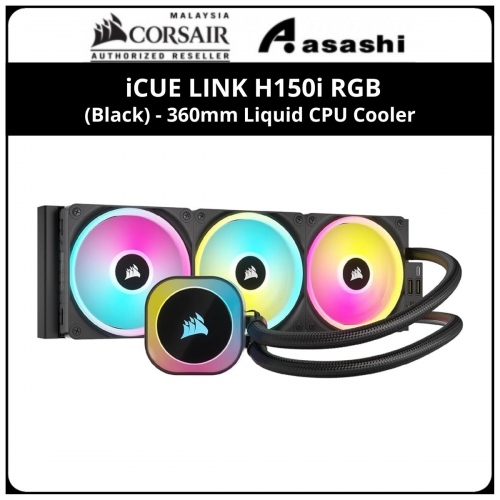 Corsair iCUE LINK H150i RGB (Black) 360mm Liquid CPU Cooler w/ iCUE LINK System Hub