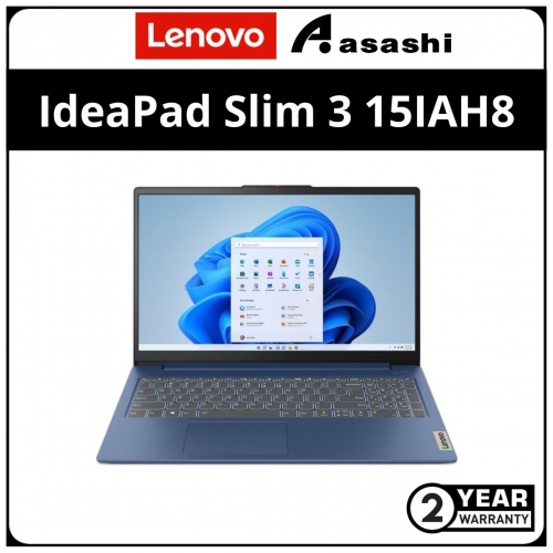 Lenovo IdeaPad Slim 3 15IAH8 Notebook-83ER004QMJ-(Intel Core i5-12450H/16GB Ram OB(No slot)/512GB SSD NVME/Intel UHD Graphic/15.6
